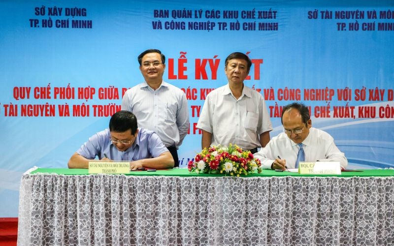 Hình Ảnh Lễ Ký Kết Quy Chế Phối Hợp Hepza - Sở Xây Dựng - Sở Tài Nguyên - Môi Trường | Hiep Phuoc 산업단지 주식회사