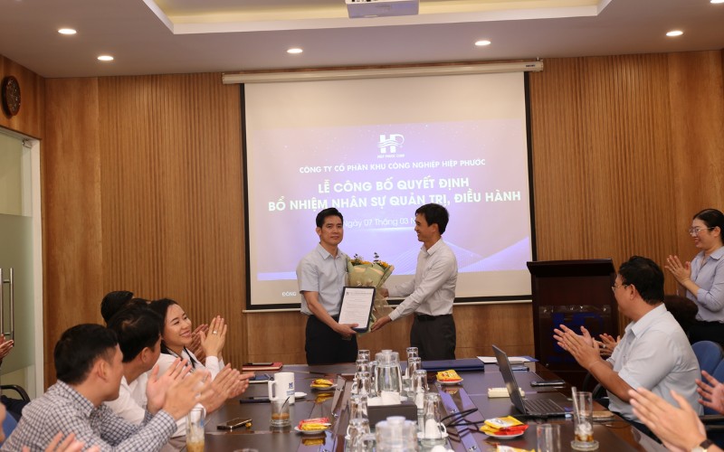 Lễ Công Bố Quyết Định Bổ Nhiệm Nhân Sự Quản Trị, Điều Hành Hipc | Hiep Phuoc 산업단지 주식회사