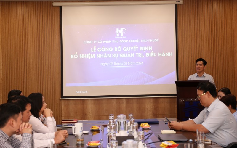 Lễ Công Bố Quyết Định Bổ Nhiệm Nhân Sự Quản Trị, Điều Hành Hipc | Hiep Phuoc 산업단지 주식회사